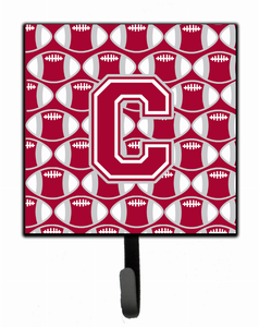 Letter Football Crimson, grey and white Leash or Key Holder - 638508311146