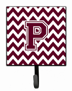 Letter Chevron Maroon and White  Leash or Key Holder - 638508307927