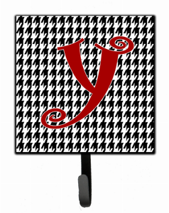 Letter Initial Monogram - Houndstooth Black Leash or Key Holder - 615872518715