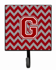 Letter Chevron Maroon and White Leash or Key Holder - 638508307330