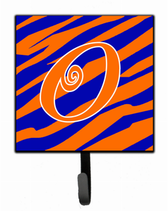 Letter Initial Tiger Stripe Blue and Orange Leash or Key Holder - 615872518869
