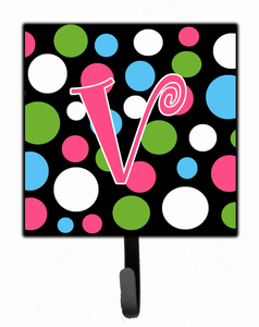 Letter Initial Monogram - Polkadots and Pink Leash or Key Holder - 615872519439