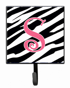 Letter Initial Zebra Stripe and Pink Leash or Key Holder - 615872519156