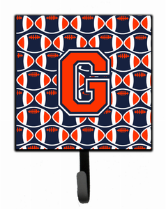 Letter Football Orange, Blue and white Leash or Key Holder - 638508311443