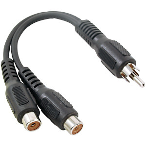 RCA Y-Adapter (1 Male to 2 Females) - 079000403265 RCA Y-Adapter (1 Male to 2 Females) - 079000403265