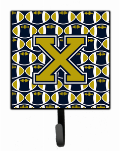 Letter Football Blue and Gold Leash or Key Holder - 638508313690