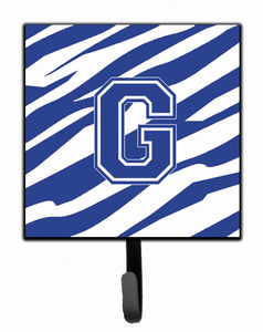Letter Initial Tiger Stripe Blue and White Leash or Key Holder - 615872518289