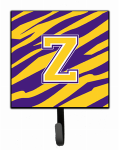 Letter Monogram - Tiger Stripe - Purple Gold Leash or Key Holder - 615872516506