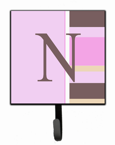 Letter Initial Monogram - Pink Stripes Leash or Key Holder - 615872514670