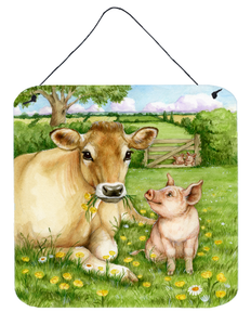 Pigs and Cow Good Friends Wall or Door Hanging Prints - 638508183064