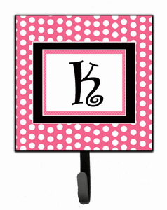 Letter Monogram - Pink Black Polka Dots Leash or Key Holder - 615872513901