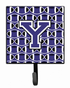 Letter Football Purple and White Leash or Key Holder - 638508312143