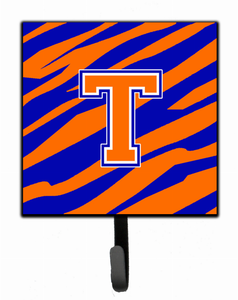 Letter Initial Tiger Stripe - Blue Orange  Leash or Key Holder - 615872516698