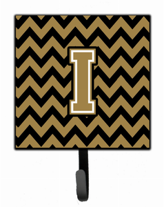 Letter Chevron Black and Gold  Leash or Key Holder - 638508307606