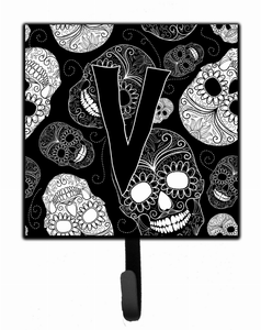 Day of the Dead Skulls Black Leash or Key Holder - 615872993048