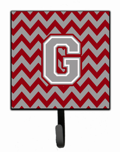 Letter Chevron Crimson and Grey   Leash or Key Holder - 638508305831