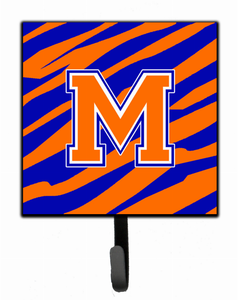 Letter Initial Tiger Stripe - Blue Orange  Leash or Key Holder - 615872516629