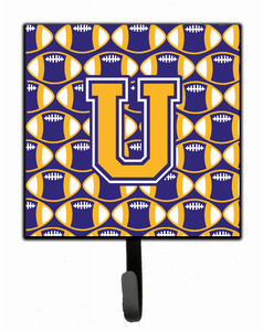 Letter Football Purple and Gold Leash or Key Holder - 638508311061