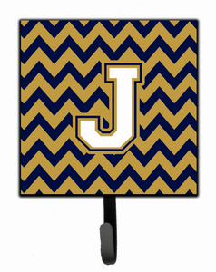 Letter Chevron Navy Blue and Gold Leash or Key Holder - 638508309136