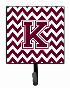 Letter Chevron Maroon and White  Leash or Key Holder - 638508307873