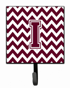 Letter Chevron Maroon and White  Leash or Key Holder - 638508307859