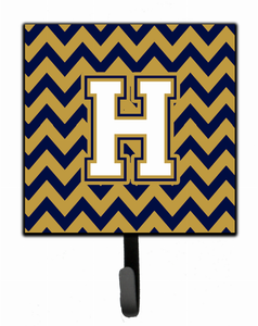 Letter Chevron Navy Blue and Gold Leash or Key Holder - 638508309112