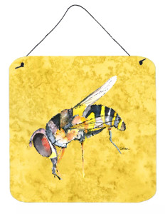 Bee on Yellow Wall or Door Hanging Prints - 615872649570