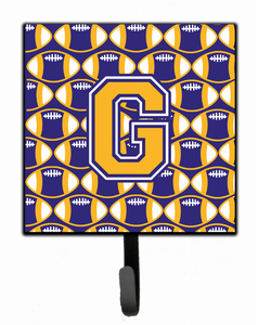Letter Football Purple and Gold Leash or Key Holder - 638508310927