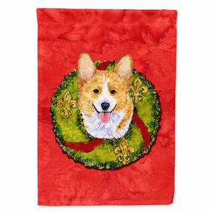 Christmas Wreath With Dog Flag Garden Size - 705332049771