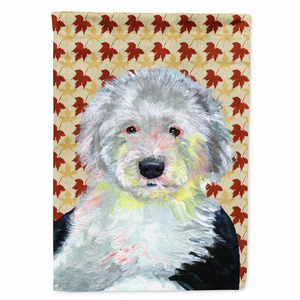 Dog Fall Leaves Portrait Flag Garden Size - 705332066273