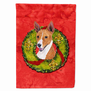Christmas Wreath With Dog Flag Garden Size - 705332047487
