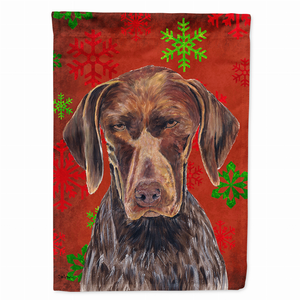 Red and Green Snowflakes Holiday Christmas Dog Flag Garden Size - 705332068352