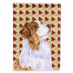 Dog Fall Leaves Portrait Flag Garden Size - 705332065948