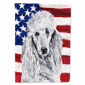 Dog with American Flag Garden Size Flag - 615872808601