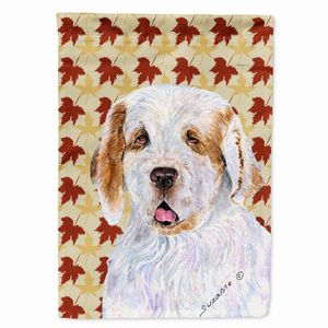 Fall Leaves with Dog Portrait Flag Garden Size - 705332064101