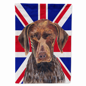 Dog with English Union Jack British Flag Garden Size Flag - 615872818891