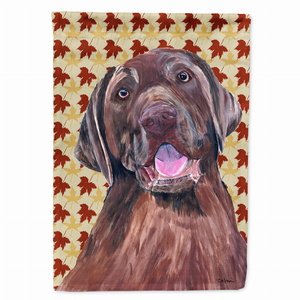 Fall Leaves with Dog Portrait Flag Garden Size - 705332063241