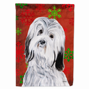 Red and Green Snowflakes Holiday Christmas Dog Flag Garden Size - 615872809905