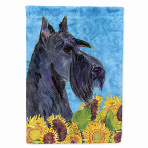 Dog in Summer Flowers Flag Garden Size - 705332049641