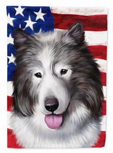 American Flag with Dog Artwork Flag Garden Size - 194030222423