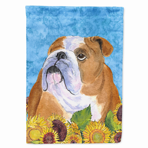 Dog in Summer Flowers Flag Garden Size - 705332049269