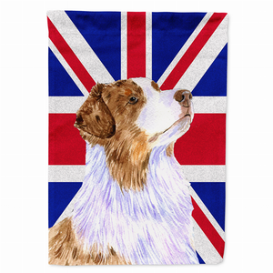 Dog with English Union Jack British Flag Garden Size Flag - 615872824984