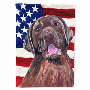 USA American Flag with Dog Flag Garden Size - 705332046886