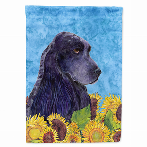Dog in Summer Flowers Flag Garden Size - 705332050418