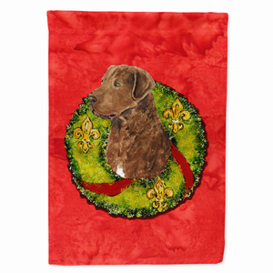 Christmas Wreath With Dog Flag Garden Size - 705332050197