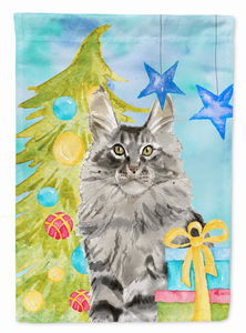 Christmas Presents Cat Art Flag Canvas - 194030043714