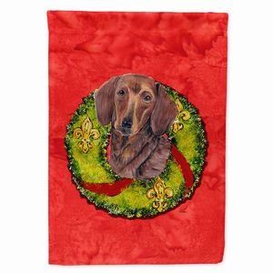 Christmas Wreath With Dog Flag Garden Size - 705332047647