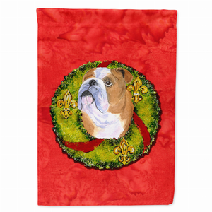 Christmas Wreath With Dog Flag Garden Size - 705332049825