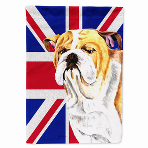 Dog with English Union Jack British Flag Garden Size Flag - 615872818686