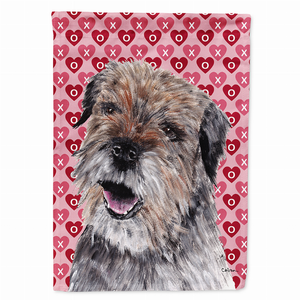 Hearts Love and Valentine's Day Dog Portrait Flag Garden Size - 615872779802